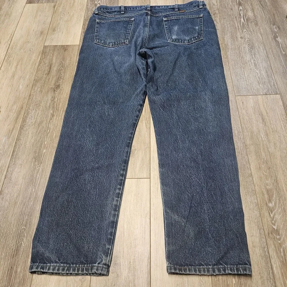Rustler Wrangler Vintage Relaxed Fit Straight Leg Denim Blue Jeans Men's 40 X 32
